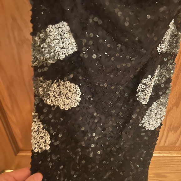 Tularosa Bellini Sequin Black and Silver Women's Dress Black Burst - Picture 6 of 9